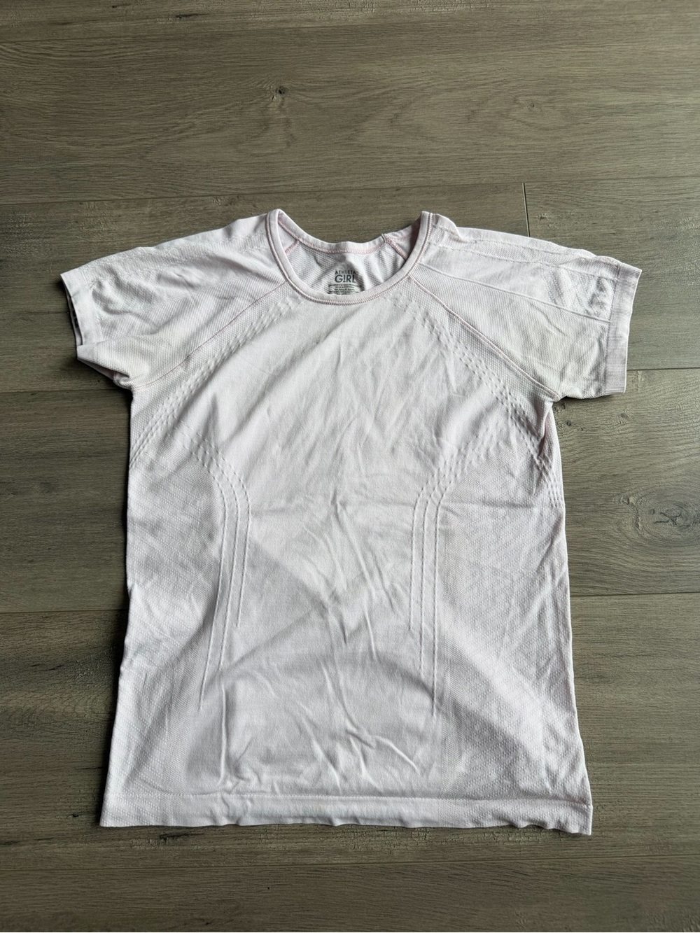 Athleta Girl Power Up Sport Length tee - size large (12) - light pink